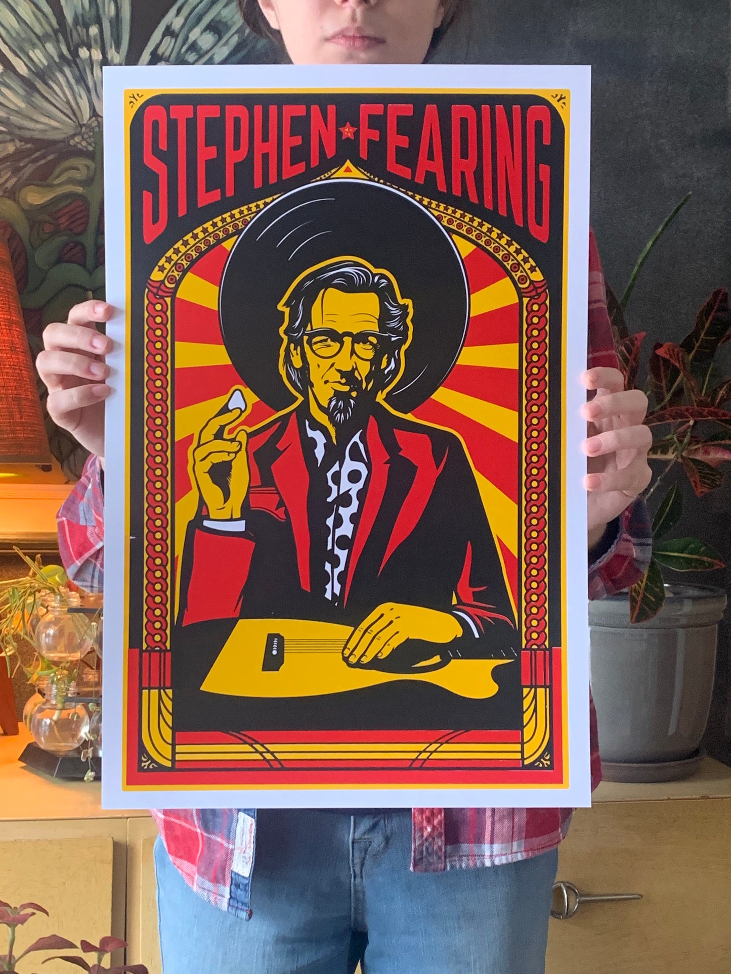 Stephen Fearing silkscreened gig poster