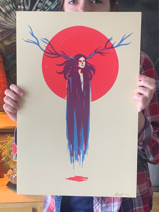 Deer Witch silkscreen print