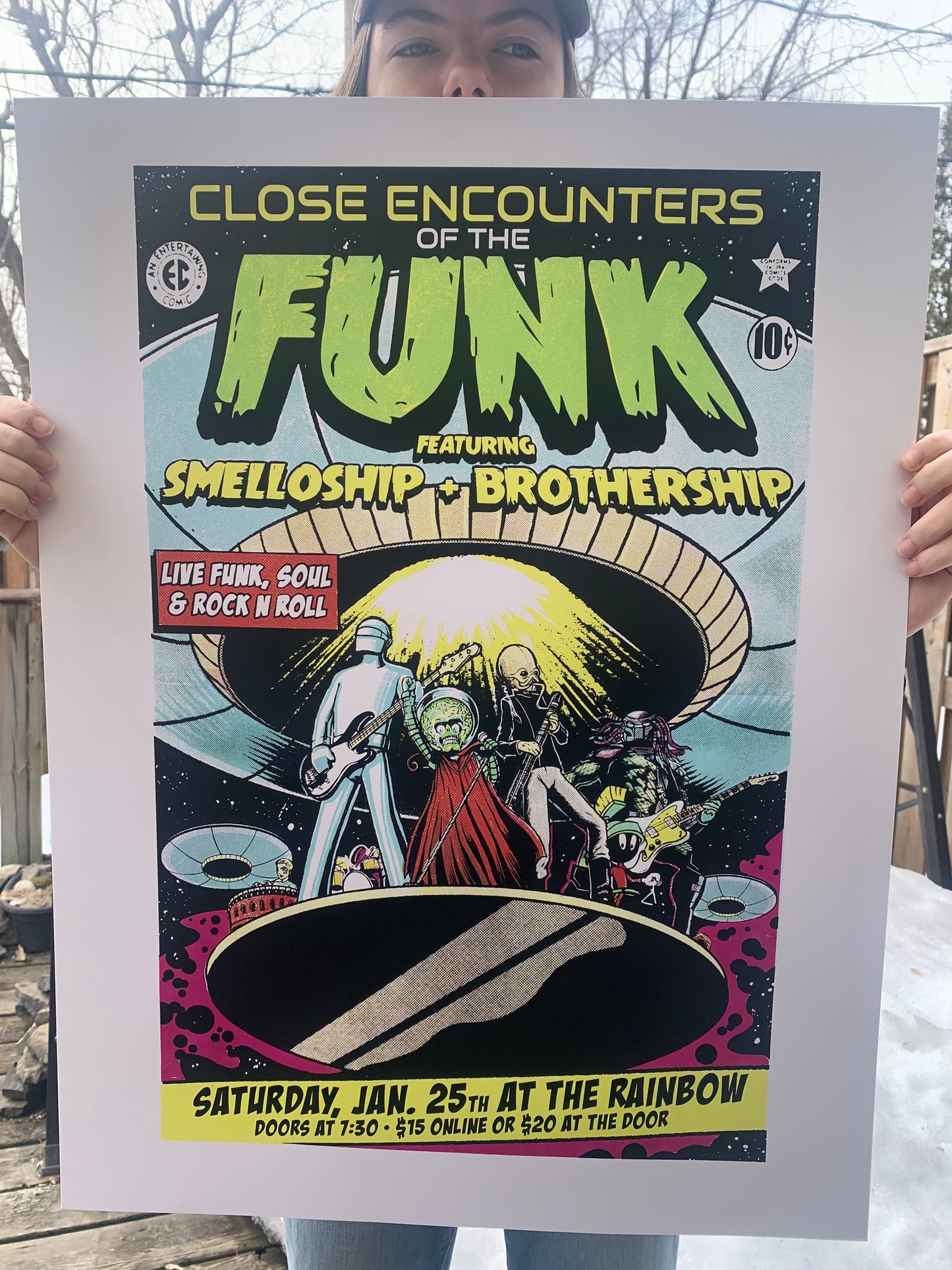 ‘Close Encounters of the Funk’ silkscreened gig poster