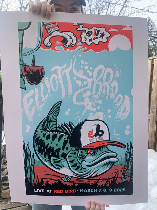 Elliott Brood silkscreened gig poster